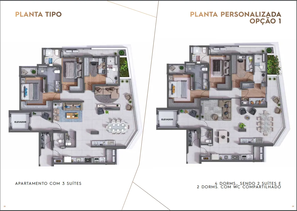 Planta 3 suítes, Montante Living Design