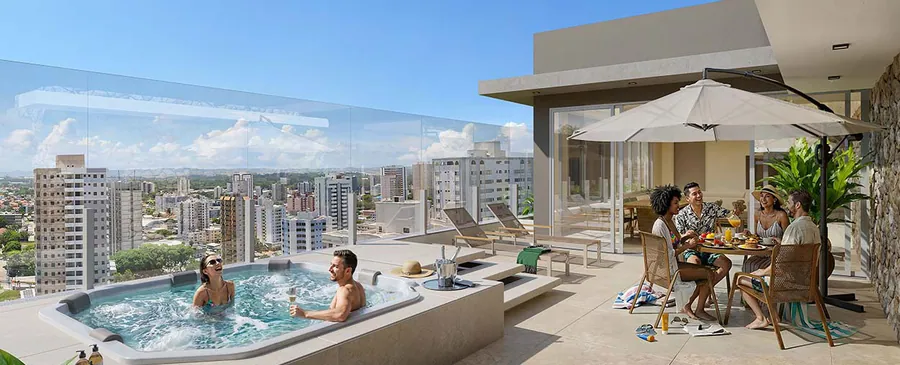 Terraço com spa e vista da cidade, Serena